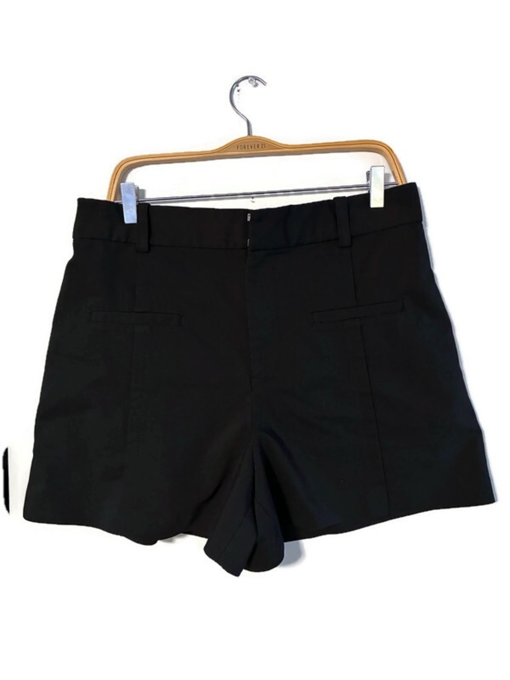 Zara High-Waist Black Tailored Seam Front Shorts Women’s size XL